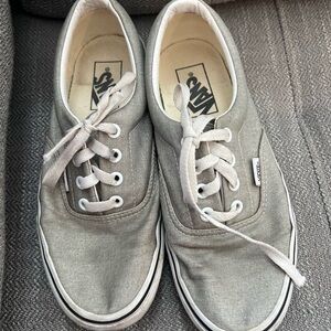 Vans Women's Old School Silver Sparkle Canvas Skate Shoes Size 7 Gray And White